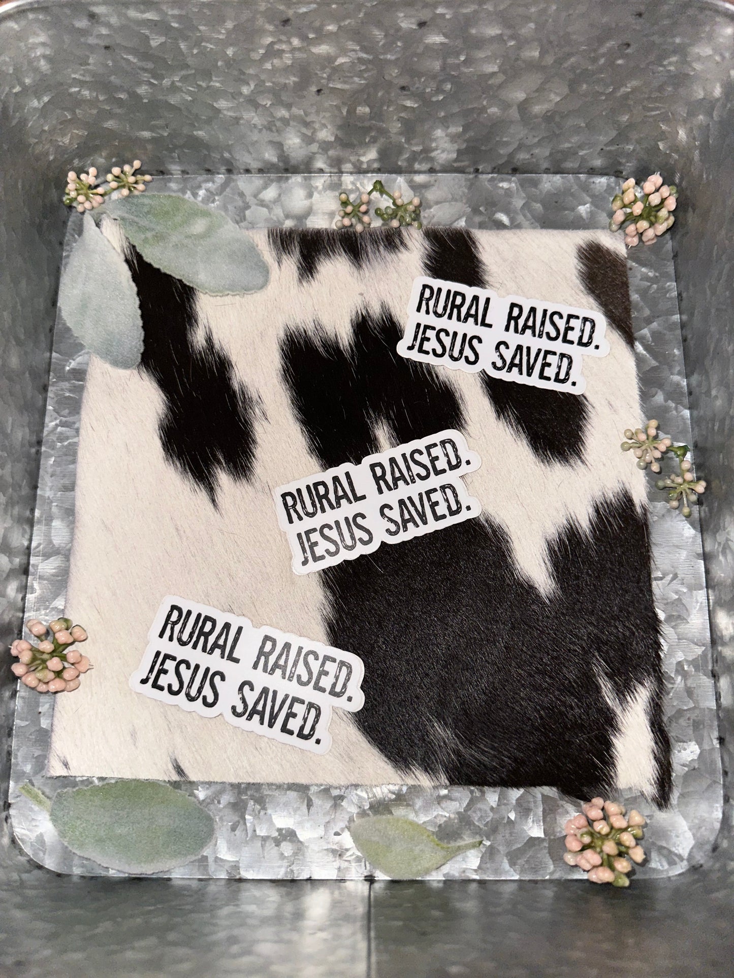 Rural Raised, Jesus Saved Sticker