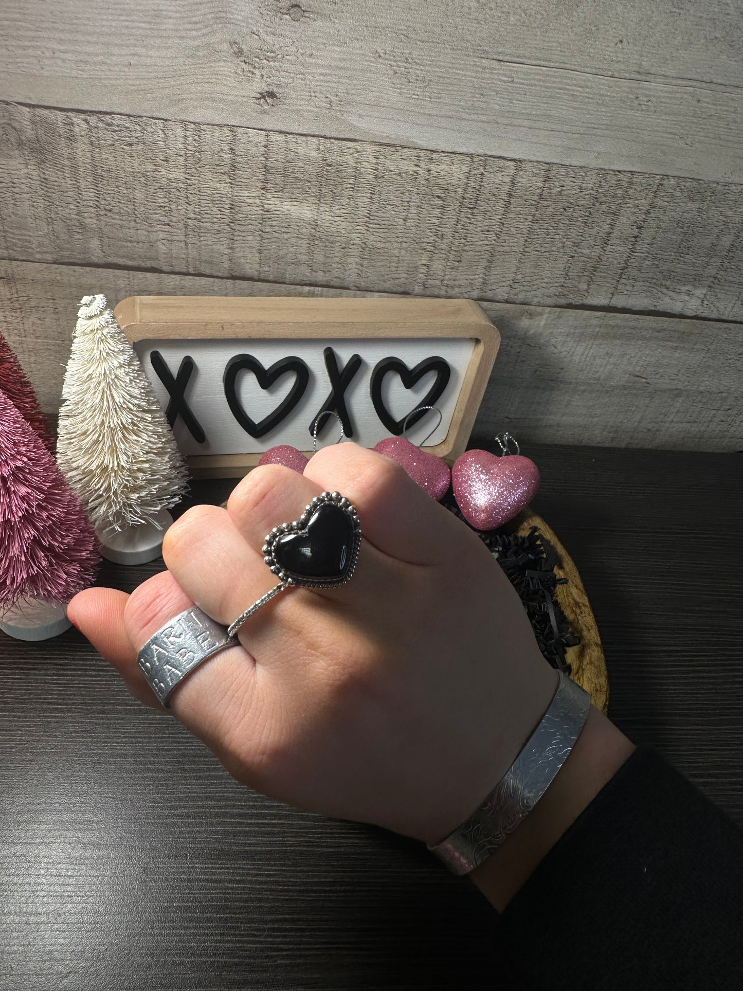 Onyx Heart Ring