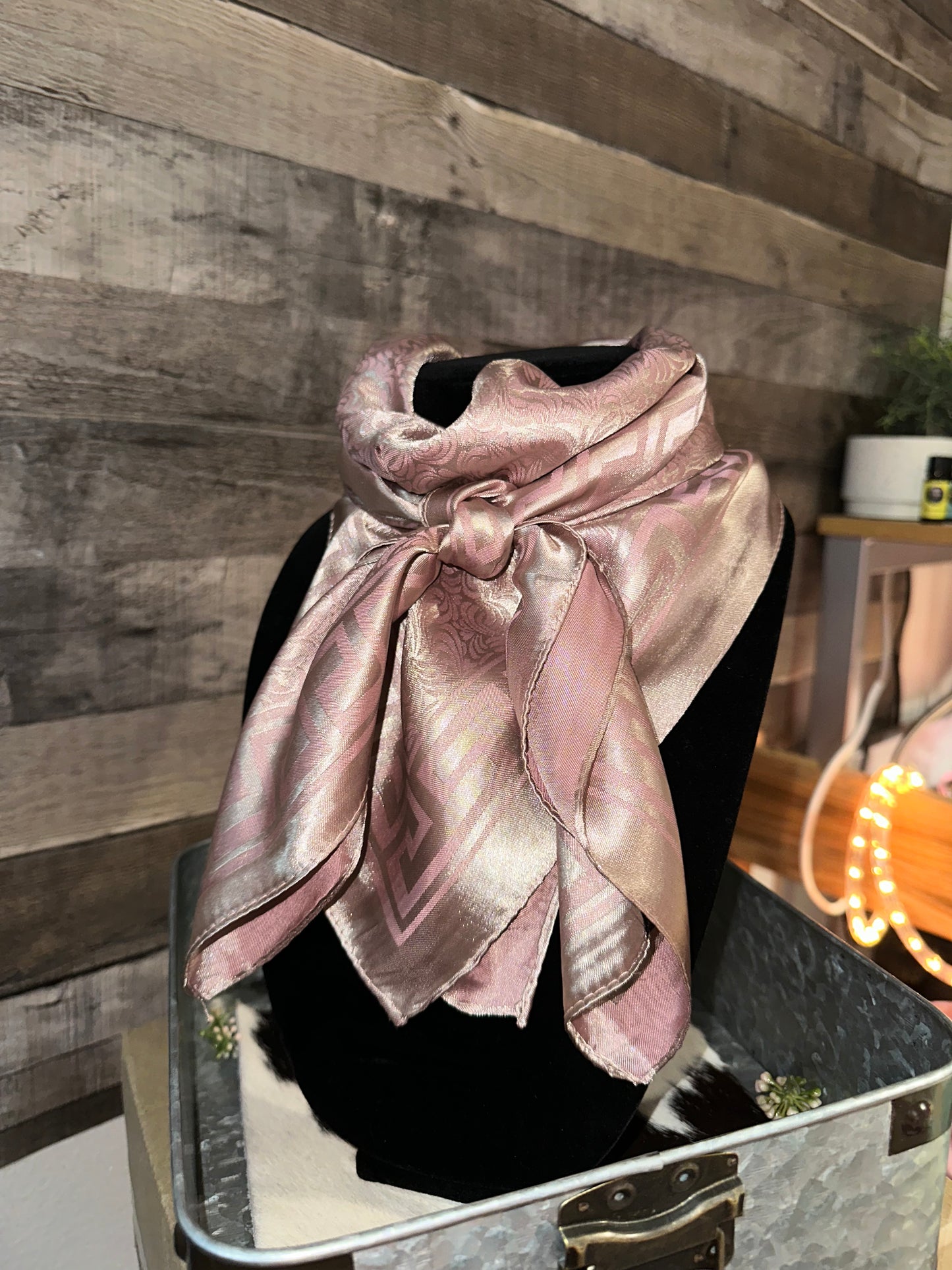 Tan Jacquard Wild Rag/Scarf