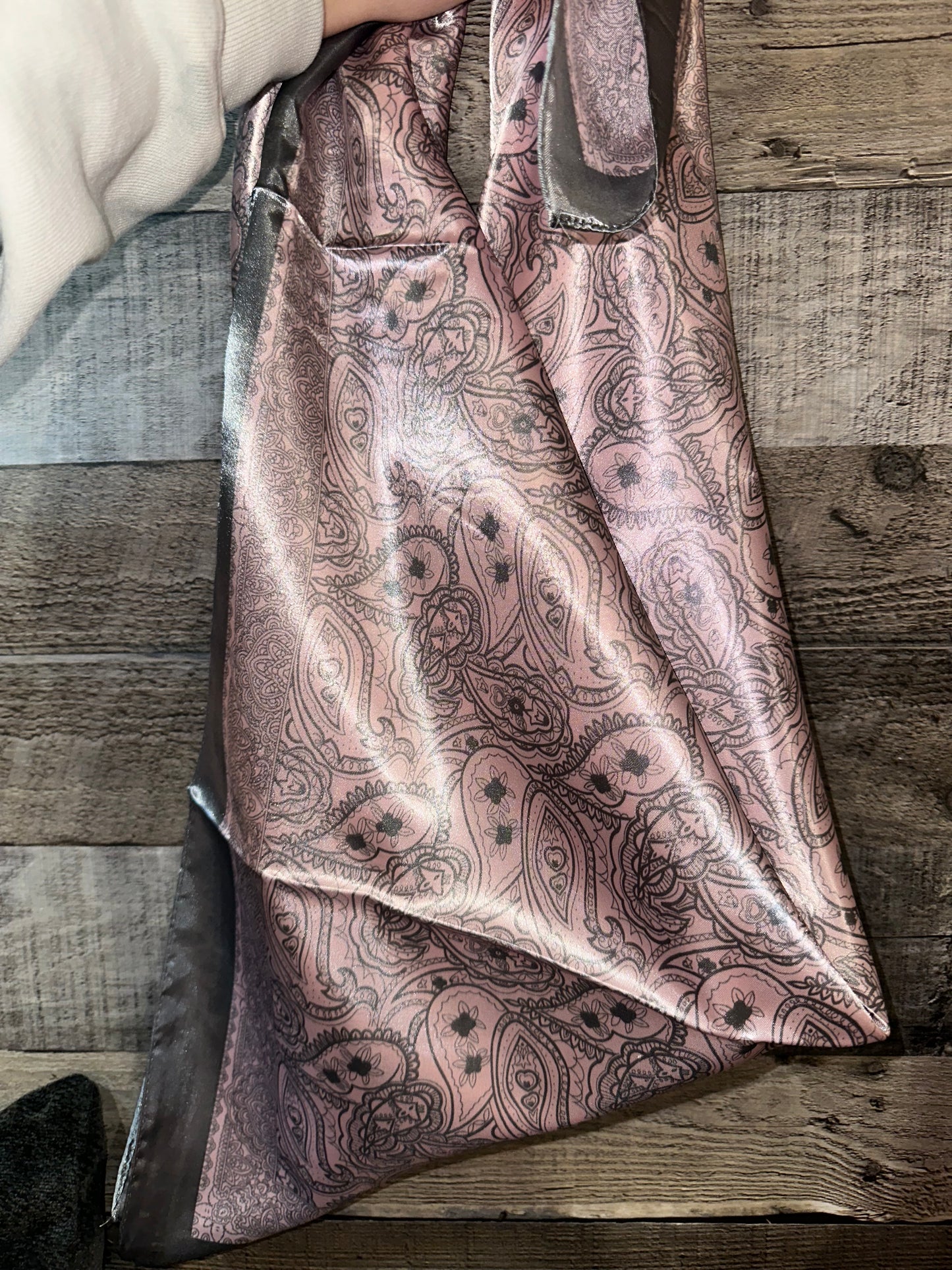 Pink & Grey Paisley Wild Rag/Scarf