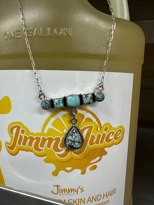 5 Stone Teardrop Bar Necklace