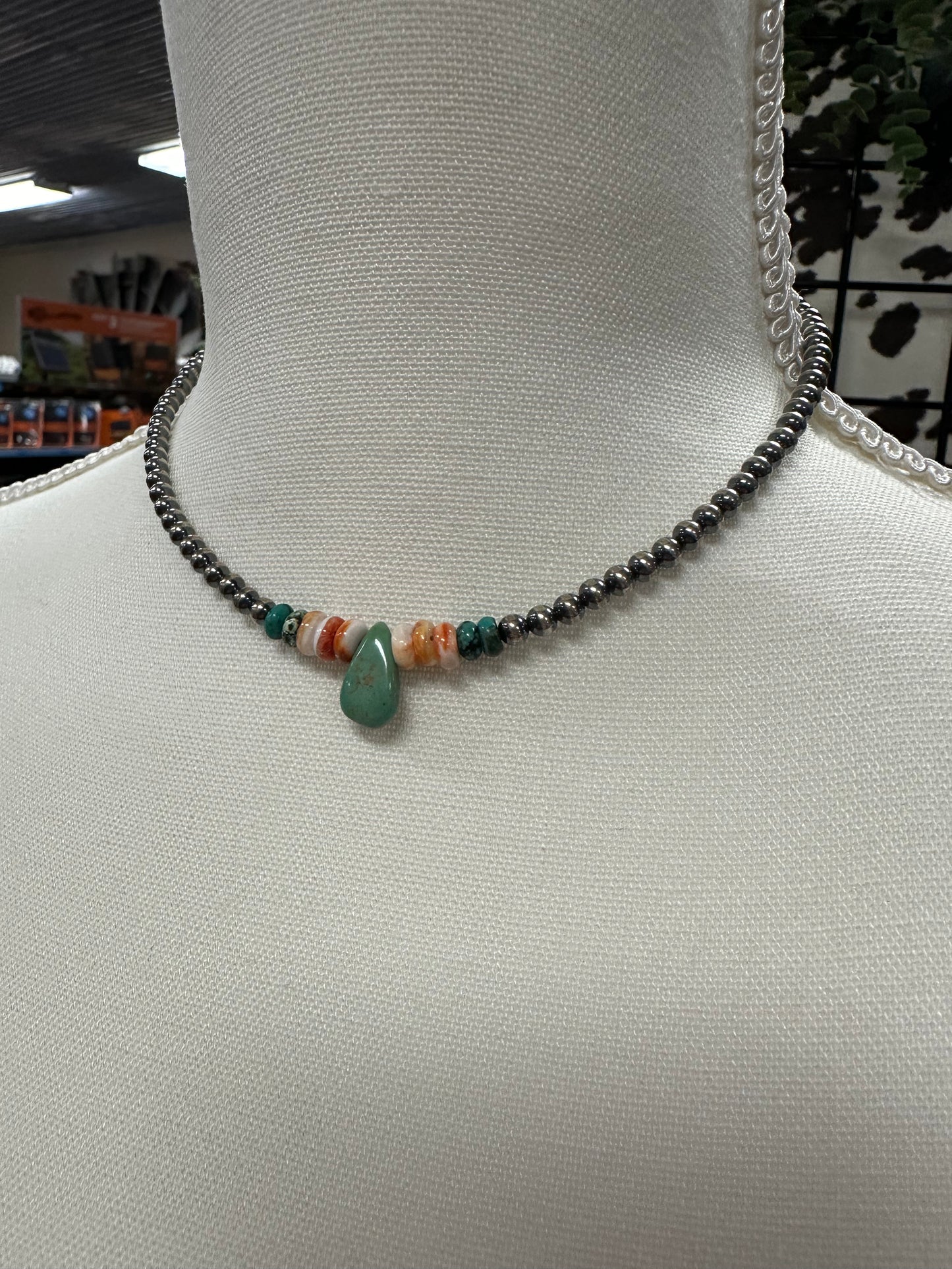 Turquoise Teardrop Navajo Choker