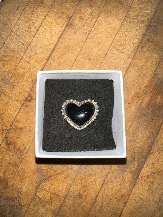 Onyx Heart Ring