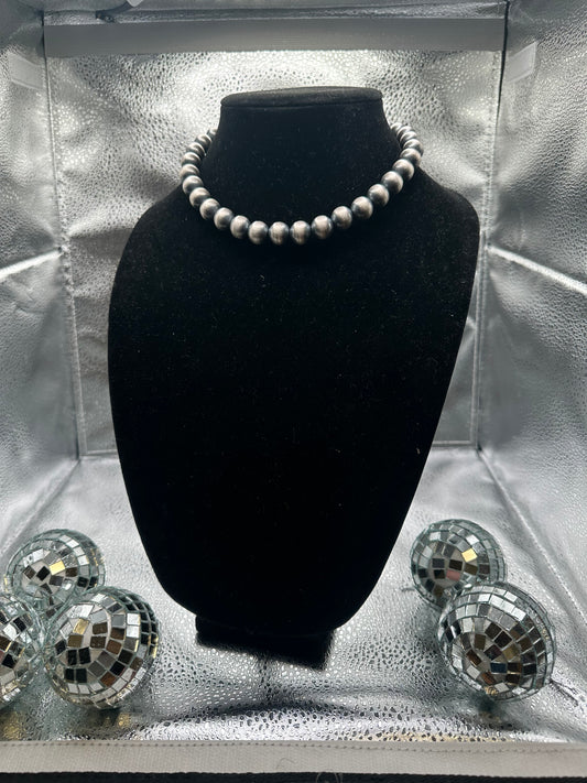 12mm Sterling Silver Pearls Necklace