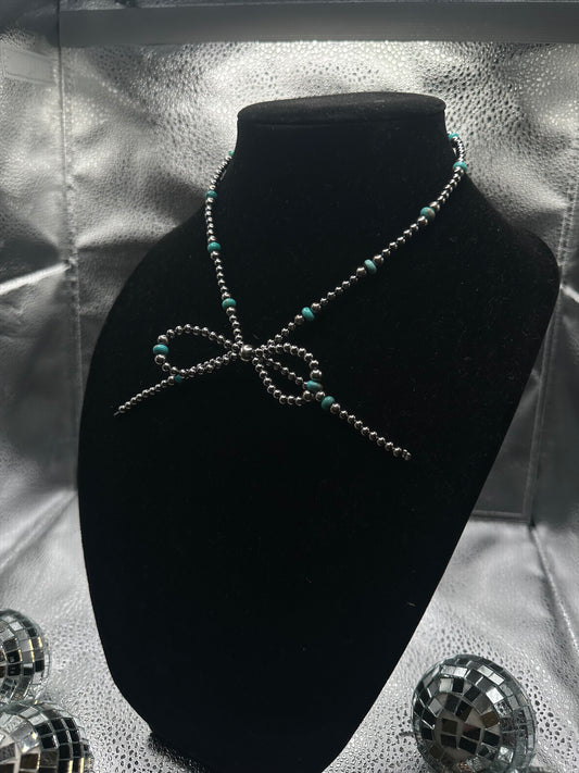 Turquoise Bow Necklace